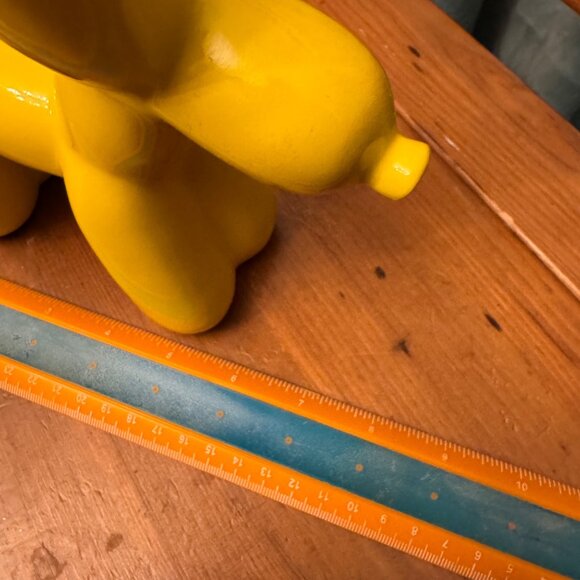 Balloon Dog Yellow Ceramic Figurine 7.5" Hx7" L Decorative Decor Statue Pop Art - Picture 9 of 9